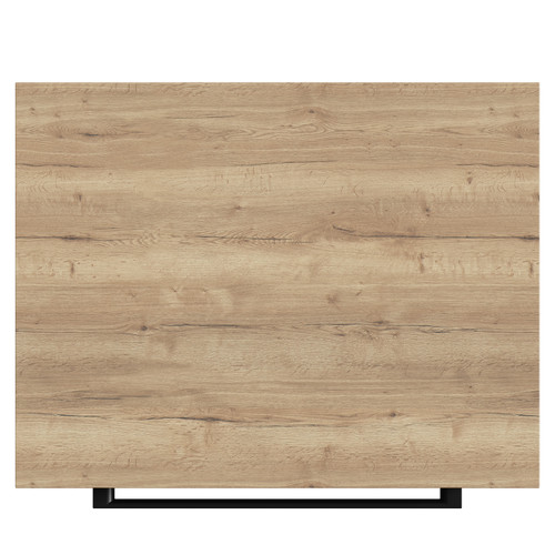 Napoli Tobacco Oak 500mm Floor Standing Vanity Unit for Countertop Basins with 2 Drawers and Matt Black Handles View from Top