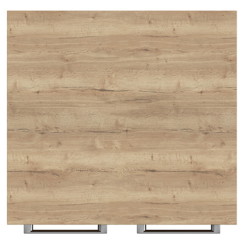 Napoli Tobacco Oak 500mm Floor Standing Vanity Unit for Countertop Basins with 2 Door and Chrome Handles View from Top