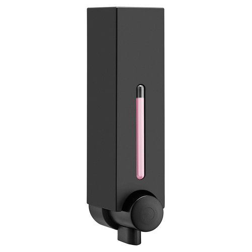 Lima Colore Matt Black Wall Mounted Liquid Soap Dispenser Front View