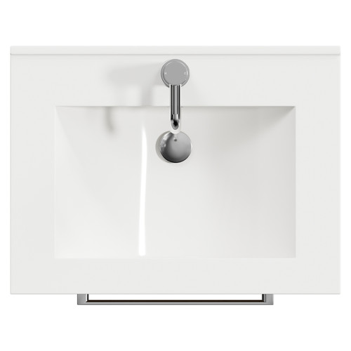 Napoli Tobacco Oak 600mm Wall Mounted Vanity Unit with 1 Tap Hole Minimalist Basin and 2 Drawers with Chrome Handles View from Top Napoli Tobacco Oak 600mm Wall Mounted Vanity Unit with 1 Tap Hole Minimalist Basin and 2 Drawers with Chrome Handles View from Top