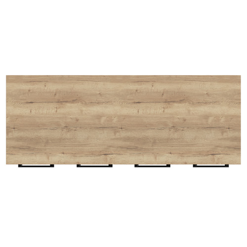 Napoli Tobacco Oak 1200mm Floor Standing Vanity Unit for Countertop Basins with 4 Doors and Matt Black Handles View from Top