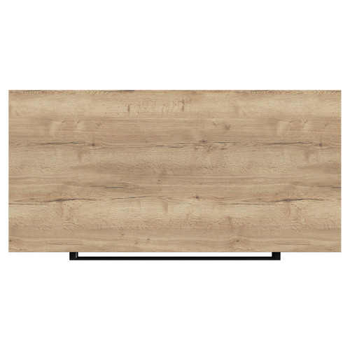 Napoli 390 Tobacco Oak 800mm Floor Standing Vanity Unit for Countertop Basins with 2 Drawers and Matt Black Handles View from Top