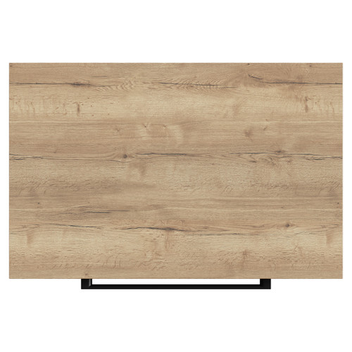 Napoli 390 Tobacco Oak 600mm Floor Standing Vanity Unit for Countertop Basins with 2 Drawers and Matt Black Handles View from Top