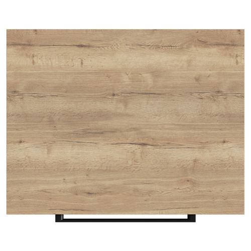 Napoli Tobacco Oak 600mm Wall Mounted Vanity Unit for Countertop Basins with 2 Drawers and Matt Black Handles View from Top