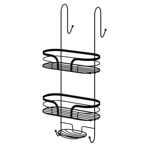 Dante Colore Matt Black 2 Tier with Soap Basket Hanging Shower Caddy Right Hand View