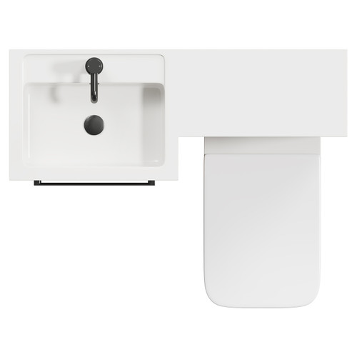 Napoli Combination Tobacco Oak 1000mm Vanity Unit Toilet Suite with Left Hand L Shaped 1 Tap Hole Basin and 2 Drawers with Gunmetal Grey Handles View from Top Napoli Combination Tobacco Oak 1000mm Vanity Unit Toilet Suite with Left Hand L Shaped 1 Tap Hole Basin and 2 Drawers with Gunmetal Grey Handles View from Top