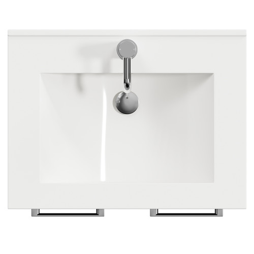 Napoli Matt Black 600mm Floor Standing Vanity Unit with 1 Tap Hole Minimalist Basin and 2 Doors with Chrome Handles View from Top Napoli Matt Black 600mm Floor Standing Vanity Unit with 1 Tap Hole Minimalist Basin and 2 Doors with Chrome Handles View from Top