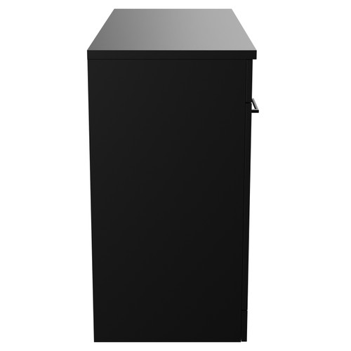 Napoli Matt Black 1200mm Floor Standing Vanity Unit for Countertop Basins with 4 Doors and Matt Black Handles View from Side