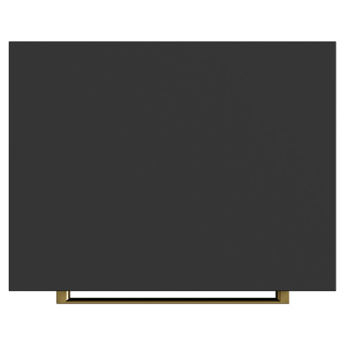 Napoli Matt Black 500mm Floor Standing Vanity Unit for Countertop Basins with 2 Drawers and Brushed Brass Handles View from Top