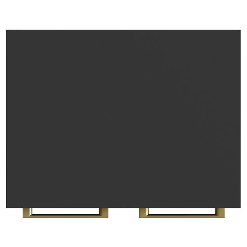 Napoli Matt Black 500mm Floor Standing Vanity Unit for Countertop Basins with 2 Doors and Brushed Brass Handles View from Top