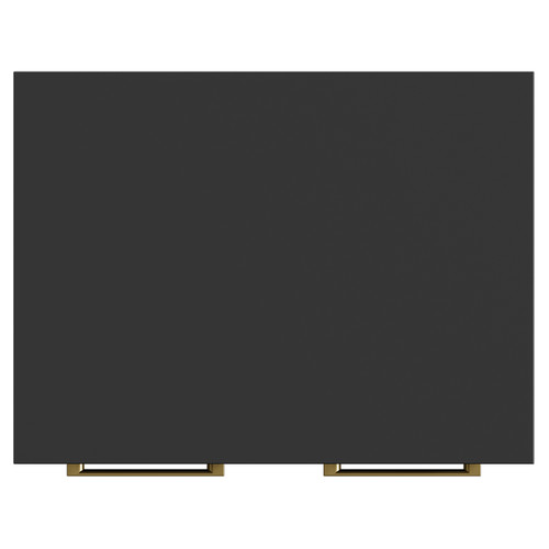 Napoli Matt Black 600mm Floor Standing Vanity Unit for Countertop Basins with 2 Doors and Brushed Brass Handles View from Top