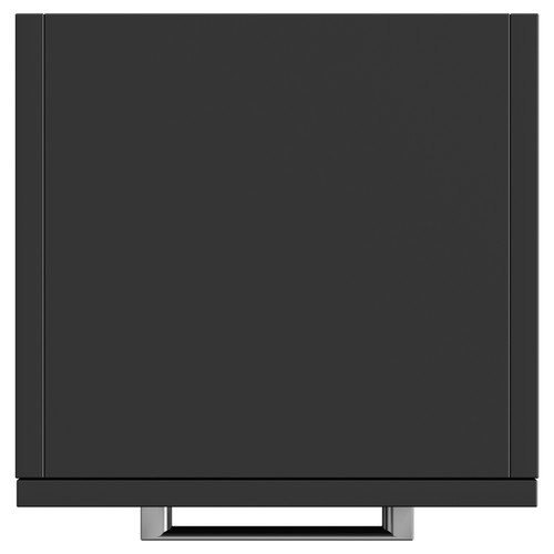 Napoli Matt Black 350mm x 1600mm Wall Mounted Tall Storage Unit with 2 Doors 2 Drawers and Chrome Handles View from Top