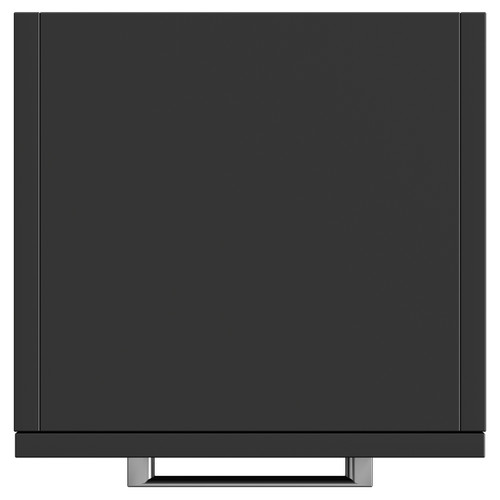 Napoli Matt Black 350mm x 1600mm Wall Mounted Tall Storage Unit with 2 Doors and Chrome Handles View from Top