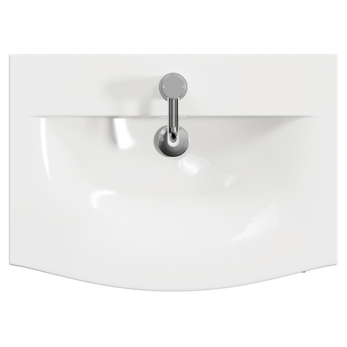 Napoli Matt Black 600mm Floor Standing Vanity Unit with 1 Tap Hole Curved Basin and 2 Doors with Chrome Handles View from Top Napoli Matt Black 600mm Floor Standing Vanity Unit with 1 Tap Hole Curved Basin and 2 Doors with Chrome Handles View from Top