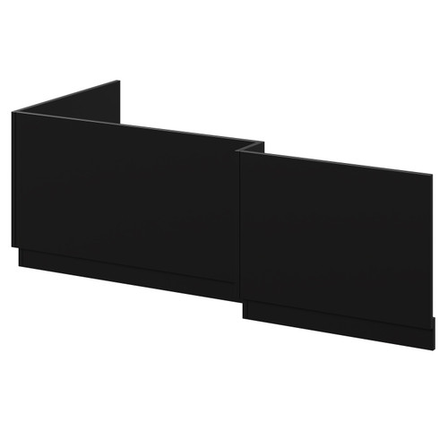 Napoli Matt Black MDF 1700mm L Shaped Front and End Bath Panel Set Right Hand View
