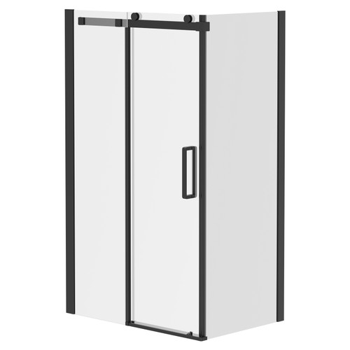 Series 10 Colore Matt Black Roller 1200mm x 800mm Sliding Door Shower Enclosure Right Hand View