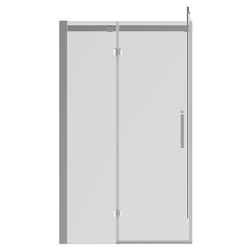 Series 10 Chrome Inline 1200mm x 800mm Hinged Door Shower Enclosure View from Front