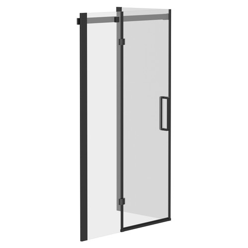 Series 10 Colore Matt Black Inline 1200mm x 700mm Hinged Door Shower Enclosure Left Hand View