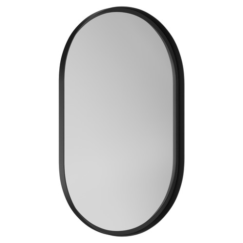 Bamford Colore Matt Black Aluminium Frame 500mm x 800mm Mirror Left Hand View