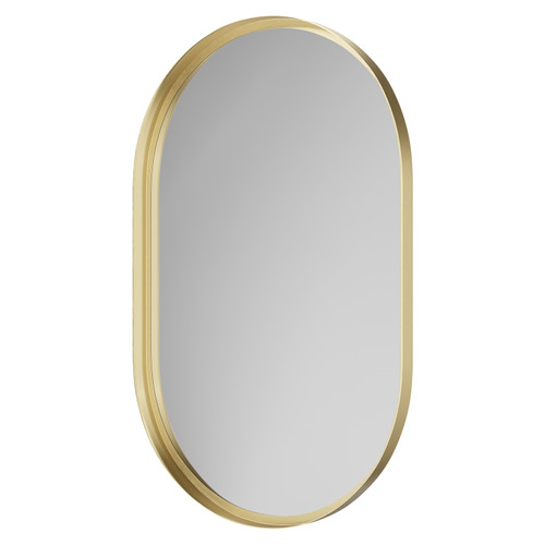 Bamford Colore Brushed Brass Aluminium Frame 500mm x 800mm Mirror Right Hand View