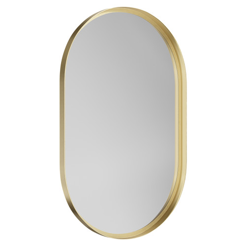 Bamford Colore Brushed Brass Aluminium Frame 500mm x 800mm Mirror Left Hand View