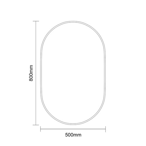 Bamford Chrome Aluminium Framed 500mm x 800mm Mirror Dimensions Front