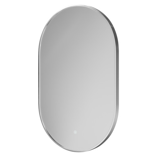 Bandon Chrome 500mm x 800mm Illuminated Dimmable LED Mirror with Demister and Touch Sensor Right Hand View