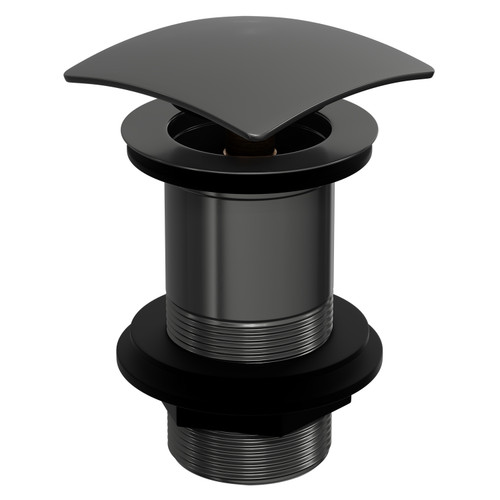 Colore Square Gunmetal Grey Unslotted Click Clack Basin Waste Left Hand View