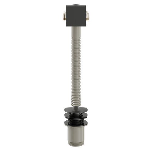 Colore Square Gunmetal Grey Free Flow Bath Filler with Push Waste and Overflow View from Front