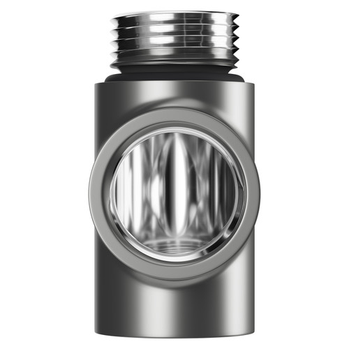 Dias Colore Gunmetal Grey T Piece for Dual Fuel Heated Towel Rails and Radiators Front Hand View