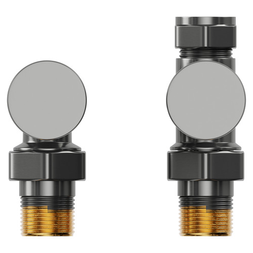 Dias Colore Gunmetal Grey Round Dual Fuel Radiator Valves Top View
