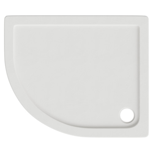 Pearlstone Slip Resistant 900mm x 760mm x 40mm Left Hand Offset Quadrant Shower Tray View from Top