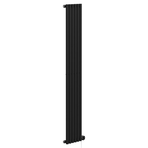 Sinclair Colore Matt Black 1800mm x 295mm Vertical Digital Thermostatic Single Panel Electric Radiator Left Hand Side View