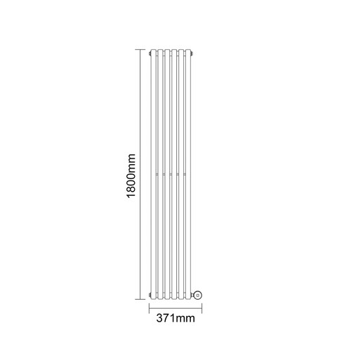 Sinclair Colore Matt Black 1800mm x 295mm Vertical Digital Thermostatic Single Panel Electric Radiator Dimensions