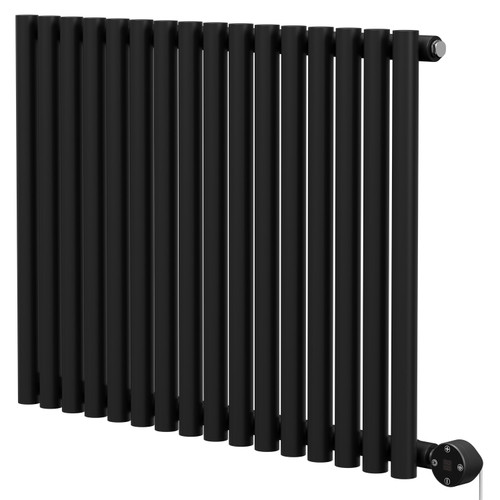 Sinclair Colore Matt Black 600mm x 795mm Horizontal Digital Thermostatic Single Panel Electric Radiator Right Hand Side View