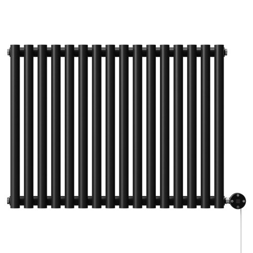 Sinclair Colore Matt Black 600mm x 795mm Horizontal Digital Thermostatic Single Panel Electric Radiator Front View