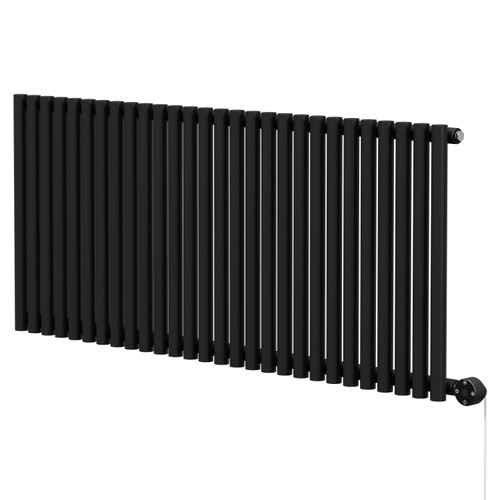 Sinclair Colore Matt Black 600mm x 1395mm Horizontal Digital Thermostatic Single Panel Electric Radiator Right Hand Side View