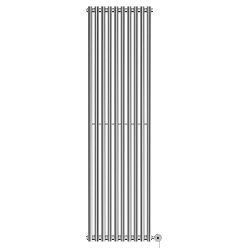 Sinclair Chrome 1800mm x 495mm Vertical Digital Thermostatic Single Panel Electric Radiator Front View