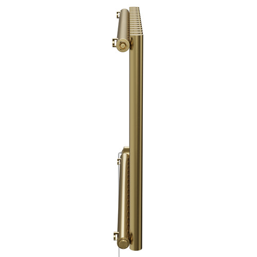Sinclair Colore Brushed Brass 600mm x 795mm Horizontal Digital Thermostatic Single Panel Electric Radiator Side on View