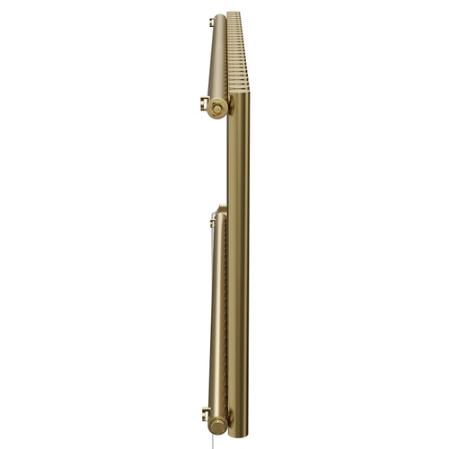 Sinclair Colore Brushed Brass 600mm x 1395mm Horizontal Digital Thermostatic Single Panel Electric Radiator Side on View