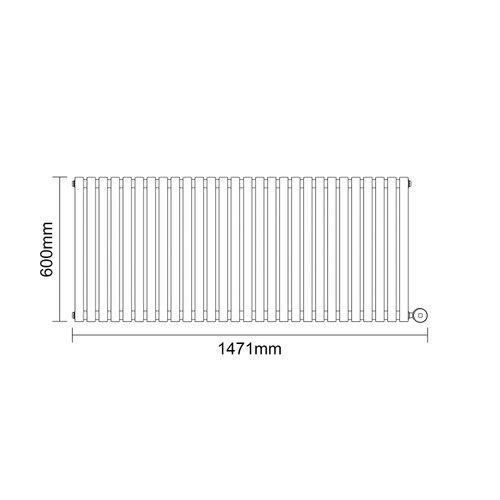 Sinclair Colore Brushed Brass 600mm x 1395mm Horizontal Digital Thermostatic Single Panel Electric Radiator Dimensions