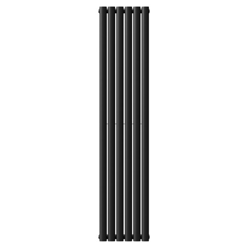 Boone Colore Matt Black 1600mm x 360mm Vertical Double Panel Radiator Front View