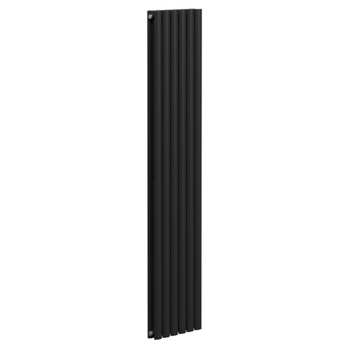 Boone Colore Matt Black 1600mm x 360mm Vertical Double Panel Radiator Left Hand Side View