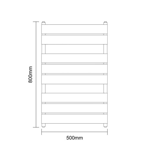 Amaldi White 800mm x 500mm Straight Heated Towel Rail Dimensions Amaldi White 800mm x 500mm Straight Heated Towel Rail Dimensions