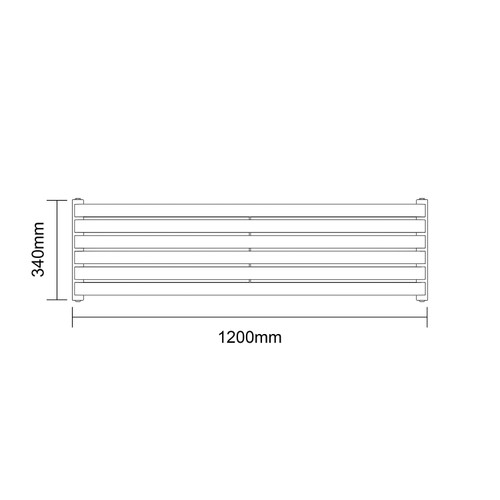 Empire White 340mm x 1200mm Horizontal Double Panel Radiator Dimensions
