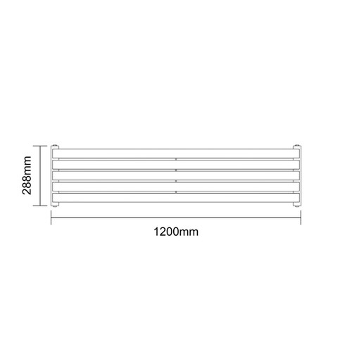 Empire Anthracite 288mm x 1200mm Horizontal Double Panel Radiator Dimensions