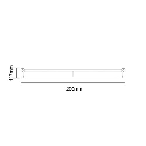 Empire Anthracite 340mm x 1200mm Horizontal Double Panel Radiator Dimensions
