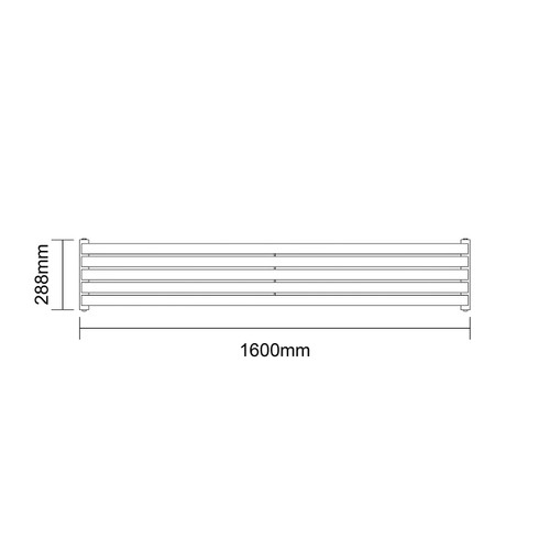 Empire Anthracite 288mm x 1600mm Horizontal Double Panel Radiator Dimensions