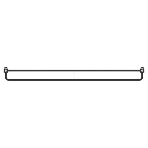 Empire Colore Matt Black 288mm x 1200mm Horizontal Double Panel Radiator Top View From Above