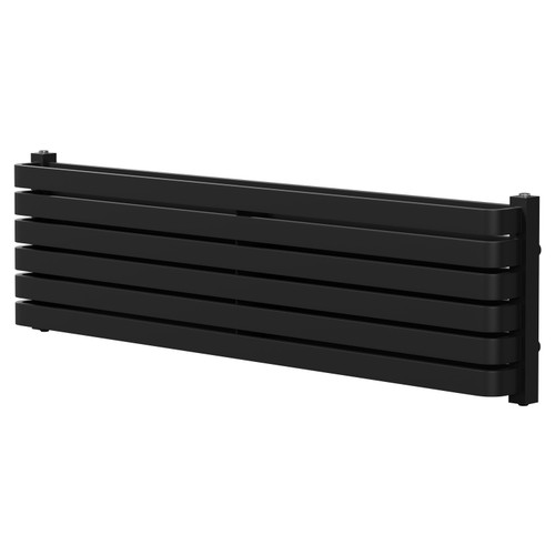 Empire Colore Matt Black 340mm x 1200mm Horizontal Double Panel Radiator Right Hand Side View
